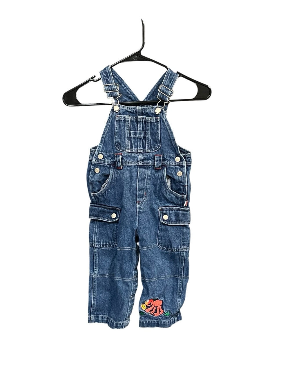 Vintage Sesame Street Elmo Denim Overalls 3T Y2K Kidcore Cartooncore 90s Retro
